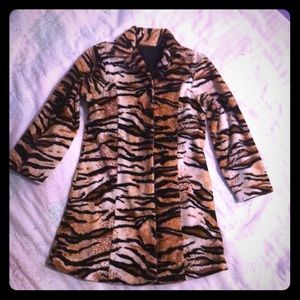 Girls leopard pea coat